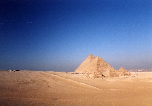 Pyramids of Giza 
<br>
Photo: Robert Downie - February 2001 (EOS 300) 
