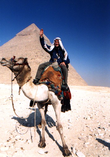 Myself - Pyramid of Chephren (Khafre)
<br>
Photo: Jane Downie - February 2001 (EOS 300) 