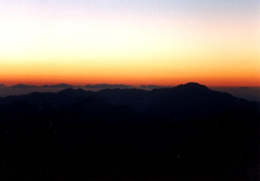 Sunrise.  Mt Sinai
<br>
Photo: Robert Downie - February 2001 (EOS 300) 