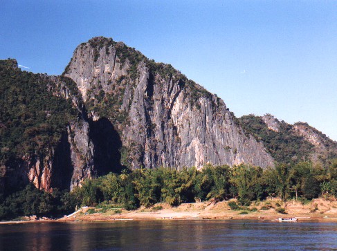 Mouth of the Nam Ou onto the Mekong from the Pak Ou Caves
<br>
Photo: Robert Downie - December 2000 (EOS 300) 