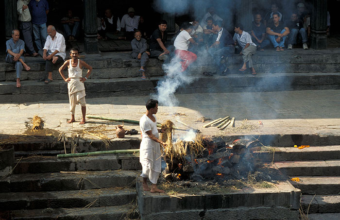 Funeral Pyre -  Pashupatinath
<br>
Photo: Robert Downie - 2004 (EOS 300)