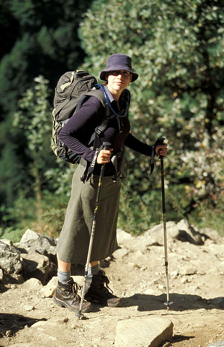 Ady on the hike up to Namche Bazaar
<br>
Photo: Robert Downie - 2004 (EOS 300