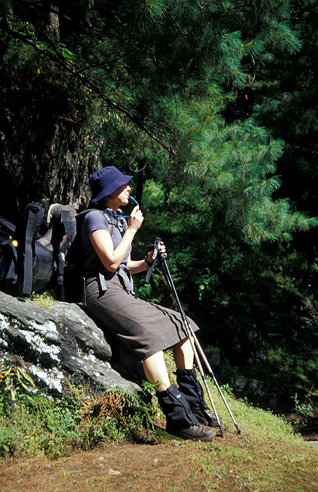 Ady taking a rest on the trail.
<br>
Photo: Robert Downie - 2004 (EOS 300)