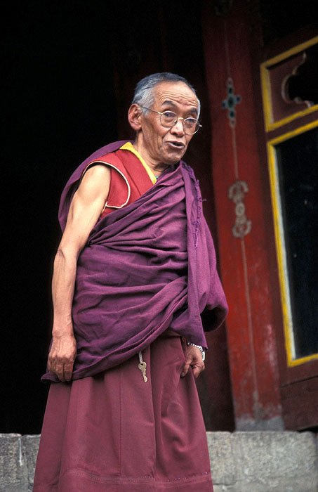 Wise Monk - 2nd in command - Tengboche Monastery 
<br>
Photo: Robert Downie - 2004 (EOS 300)