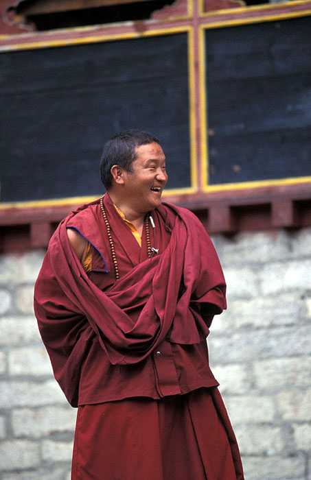Laughing monk -  Tengboche Monastery 
<br>
Photo: Robert Downie - 2004 (EOS 300)