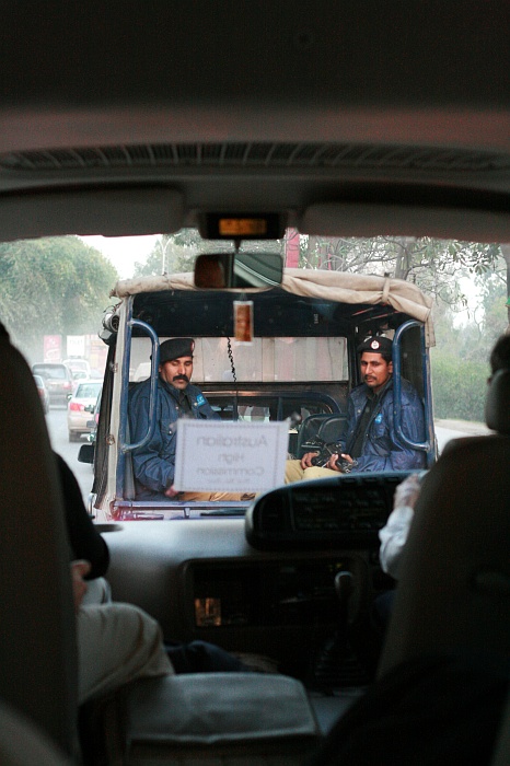 Security escort into Lahore from Faisalabad
<br>
Photo: Robert Downie - Feb 2007 (EOS 400D)