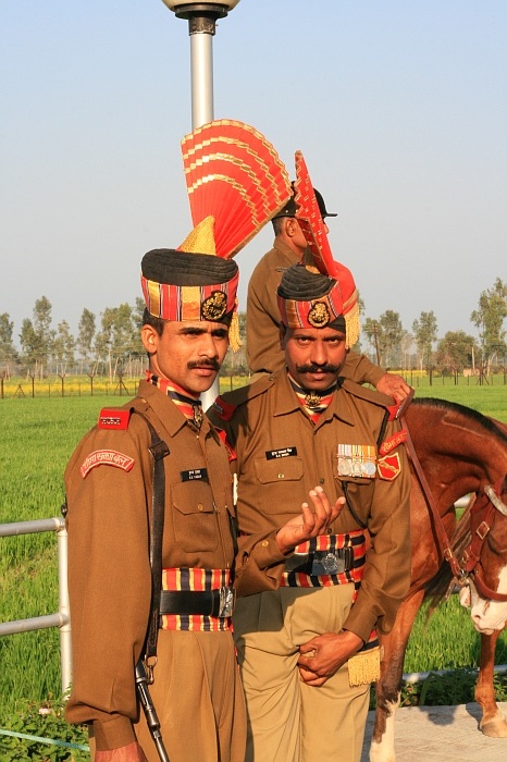 Indian Guards showing they have some balls ? Wagah Border (Indian side)
<br>
Photo: Robert Downie - Feb 2007 (EOS 400D)