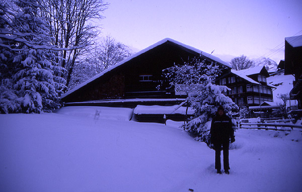 Pension Gimmelwald (1400m) - Gimmelwald
<br>
Photo: Robert Downie - January 2002 (EOS 300) 