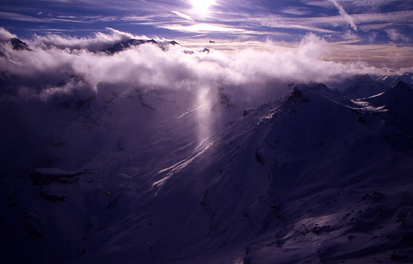 The view from the Shilthorn (2971m) 
<br>
Photo: Robert Downie - January 2002 (EOS 300) 