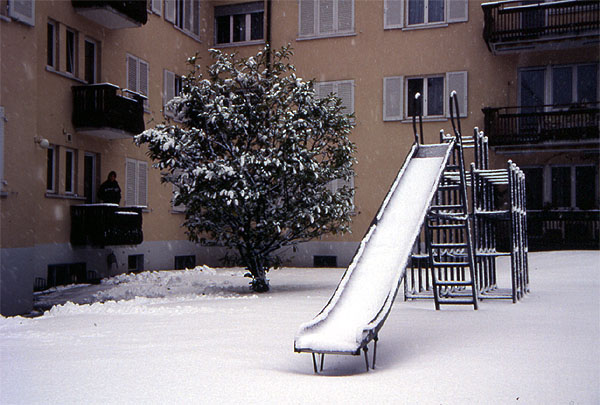 Ady on the balcony of our flat in D�bendorf
<br>
Photo: Robert Downie - December 2001 (EOS 300) 
