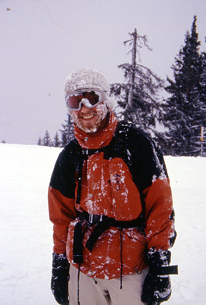 Wild Man of AustralianBeers.com fame back in his own element  - Valbella
<br>
Photo: Adriana Thomson - February 2002 (EOS 300) 