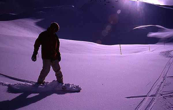 Virgin snow on Windegga (2230m) - Valbella 
<br>
Photo: Adriana Thomson - February 2002 (EOS 300) 