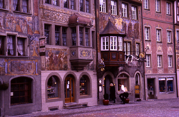 Murals in the main street - Stein Am Rhein 
<br>
Photo: Robert Downie - February 2002 (EOS 300) 