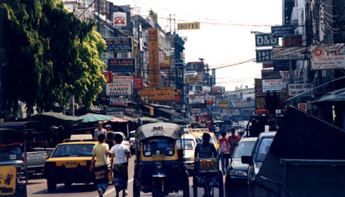 Khao San Road - Bangkok 
<br>
Photo: Robert Downie - February 1998 (EOS IX) 