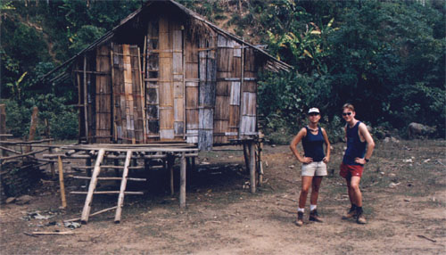 Deb and myself  in a small village - North West Thailand
<br>
Photo: Jane Downie - February 1998 (EOS IX) 