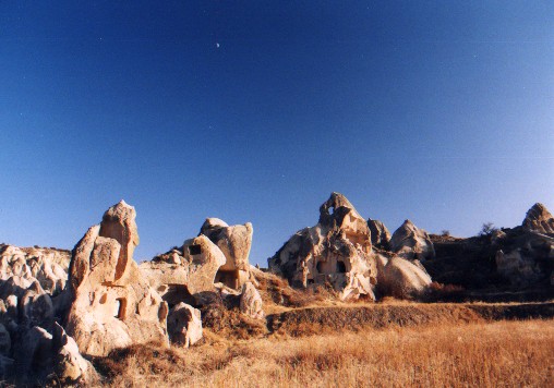 Living quarters carved into the rock - G�reme Valley. Circa 1200BC
<br>
Photo: Jane Downie - January 2001 (EOS 300)