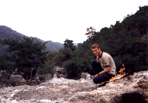 The Chimaera (Yanartas, burning rock)
<br>
Photo: Jane Downie - January 2001 (EOS 300)