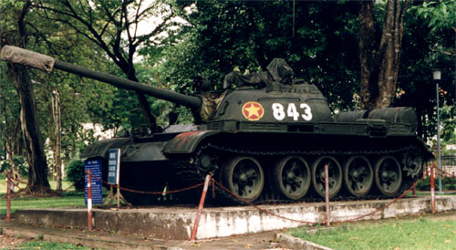 The first tank to lead the final offensive through the gates of the independence palace - Saigon
<br>
Photo: Robert Downie - December 1998 (EOS IX) 